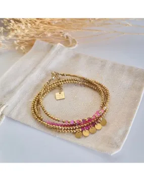 Bracelet Multitours  quartz rose | MILË MILA | Zosha Collection