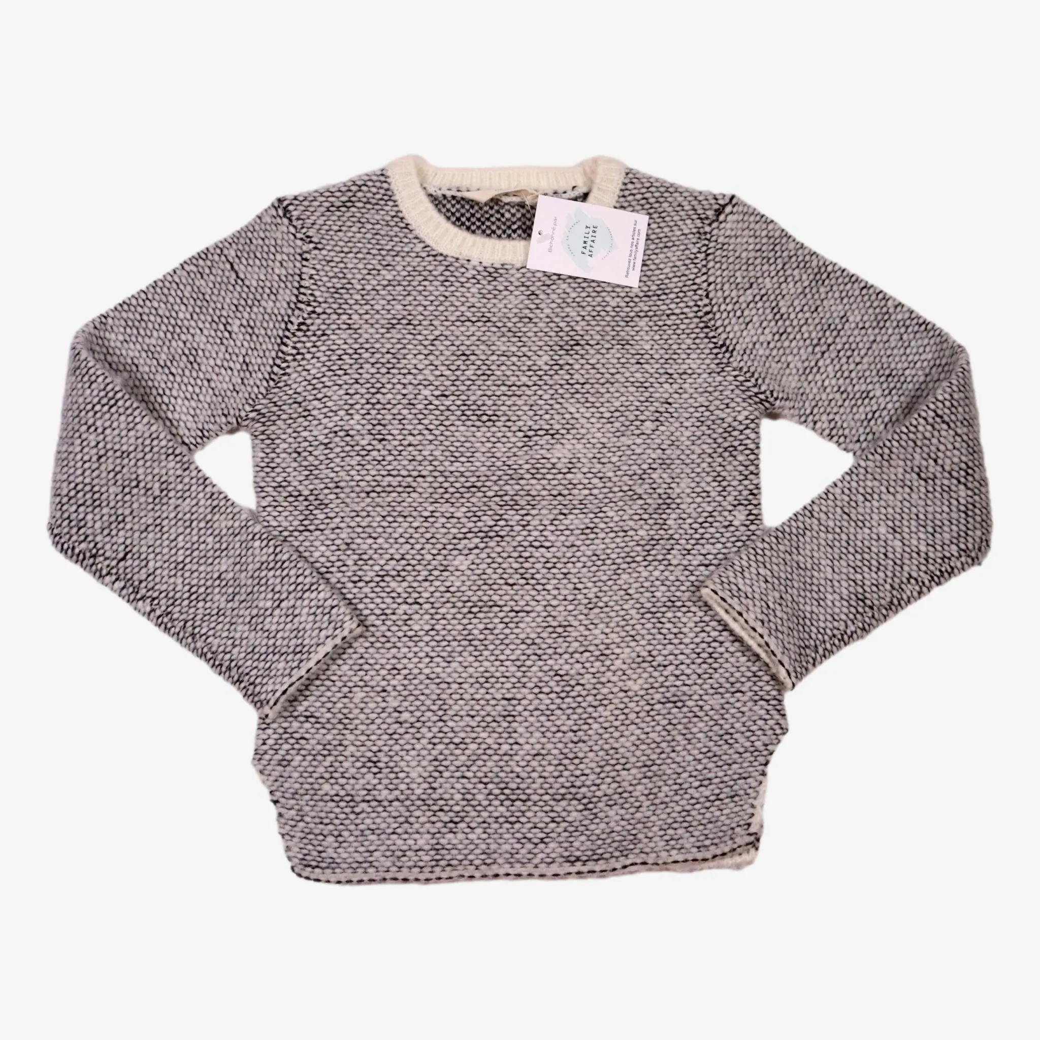 ELEVEN PARIS 6 ans pull gris et blanc